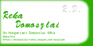 reka domoszlai business card